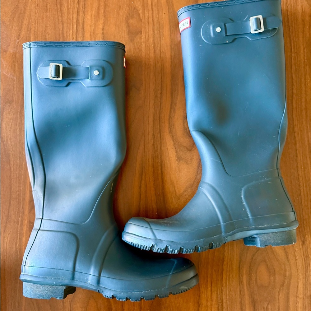 Hunter Navy Blue Original Tall Knee-High Rain Boots